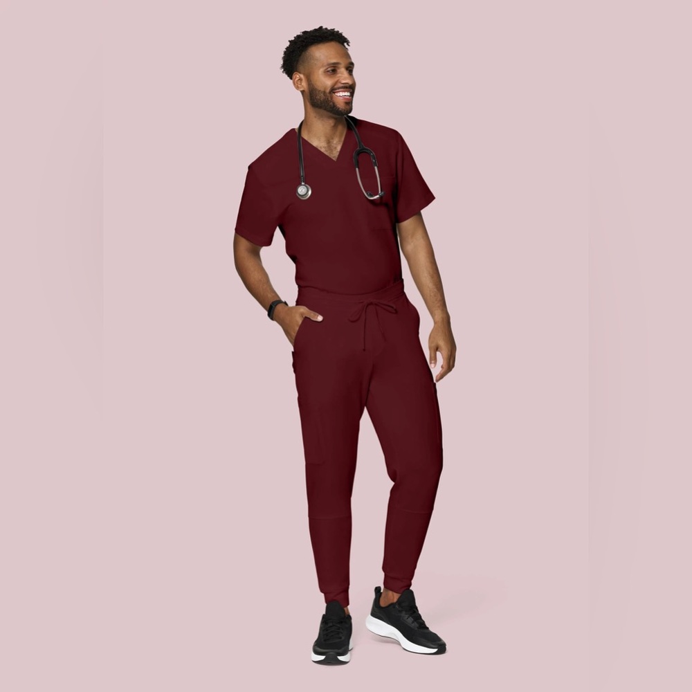Mandala Men's Maroon Scrub Shirt
